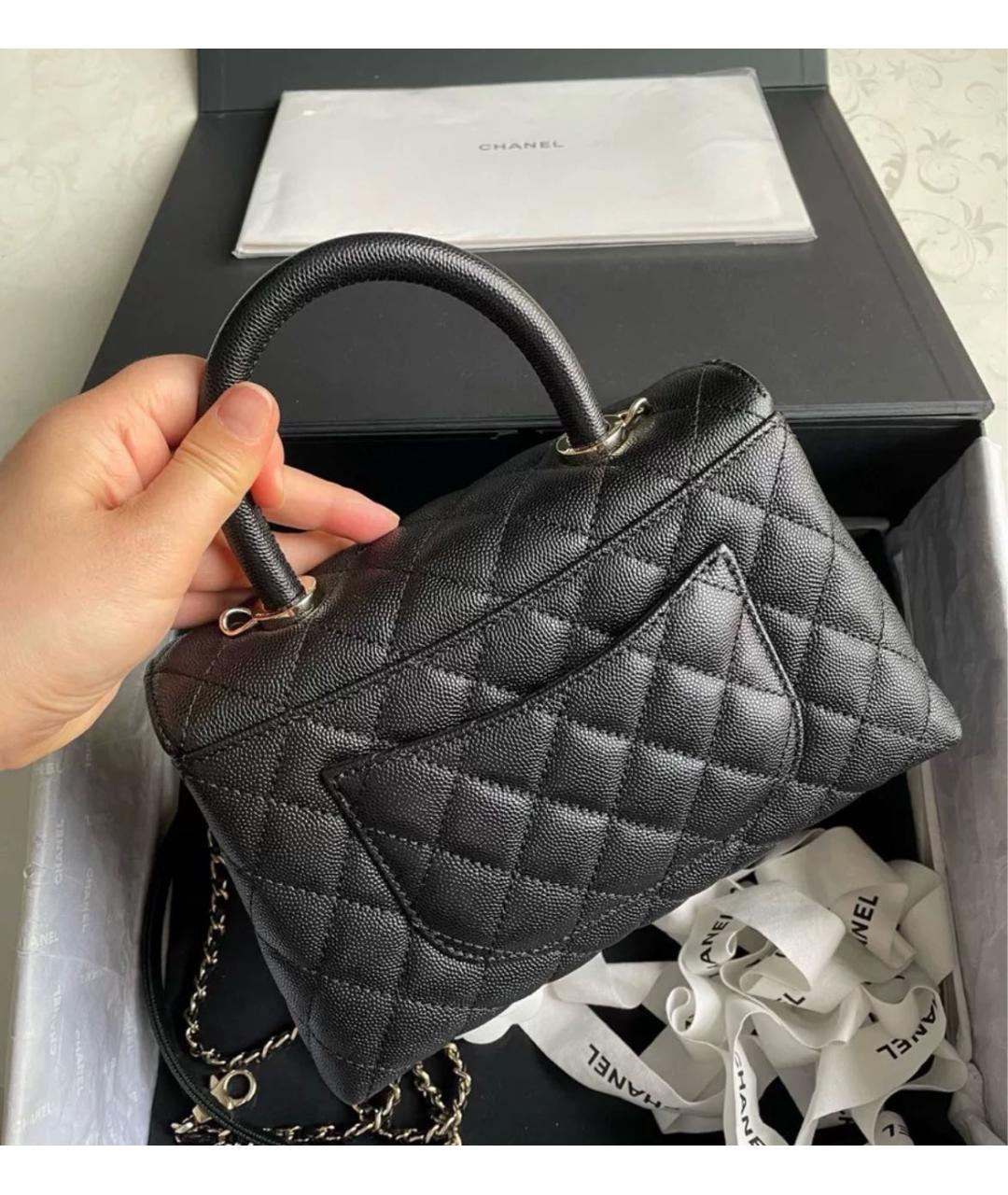CHANEL Черная кожаная сумка через плечо, фото 3