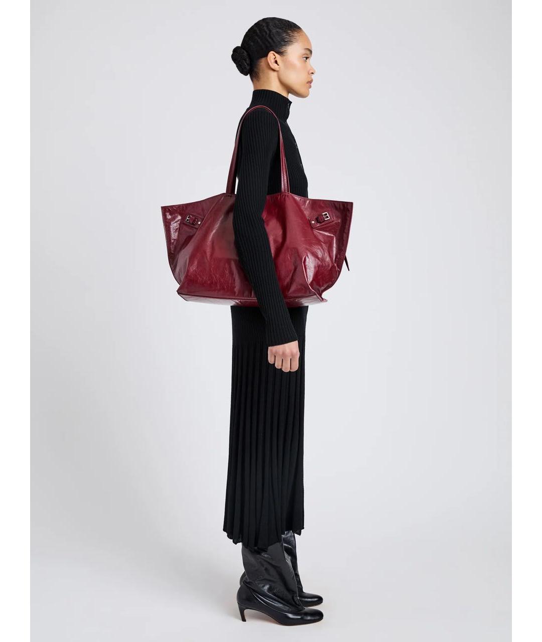 PROENZA SCHOULER Бордовая кожаная сумка через плечо, фото 2