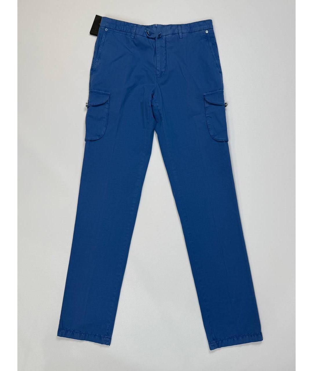 KITON Синие хлопковые повседневные брюки, фото 6