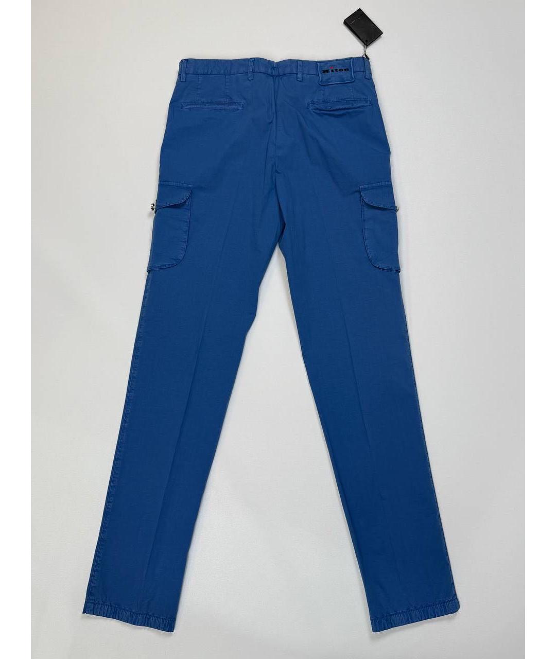 KITON Синие хлопковые повседневные брюки, фото 2