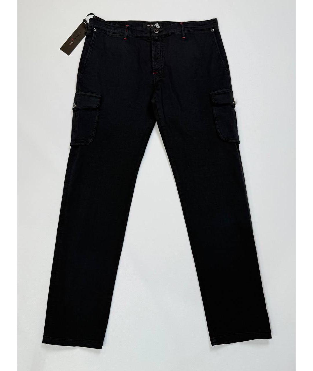 KITON Черные хлопковые повседневные брюки, фото 6