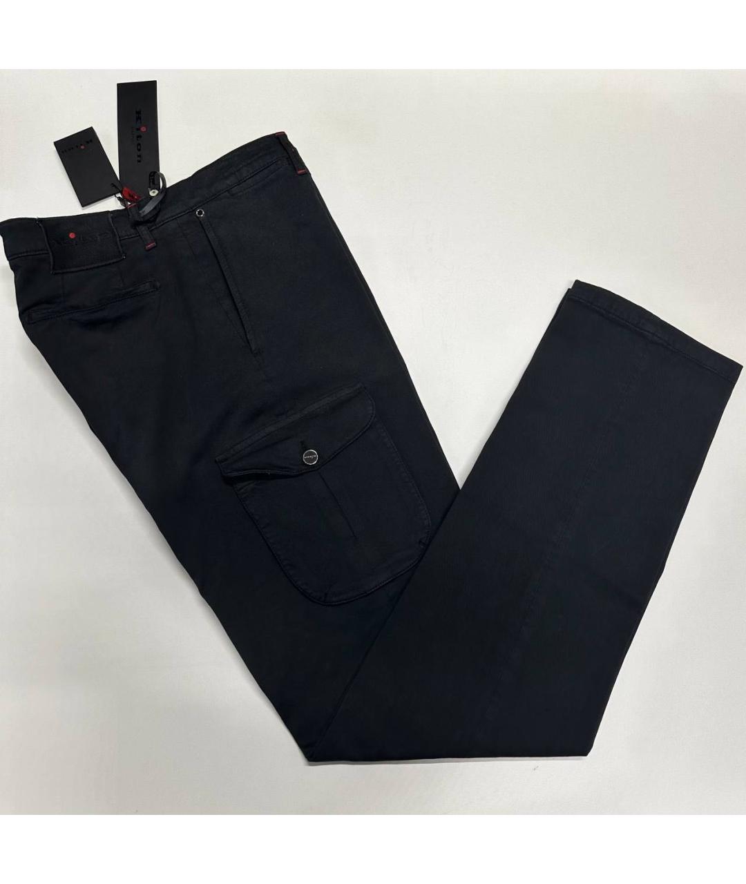 KITON Черные хлопковые повседневные брюки, фото 3