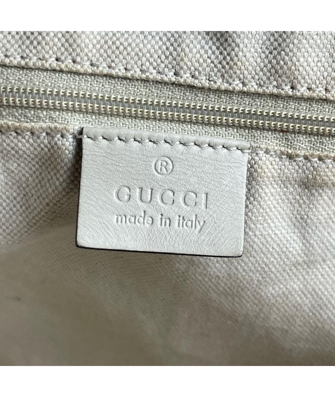 GUCCI Бежевая тканевая сумка с короткими ручками, фото 5