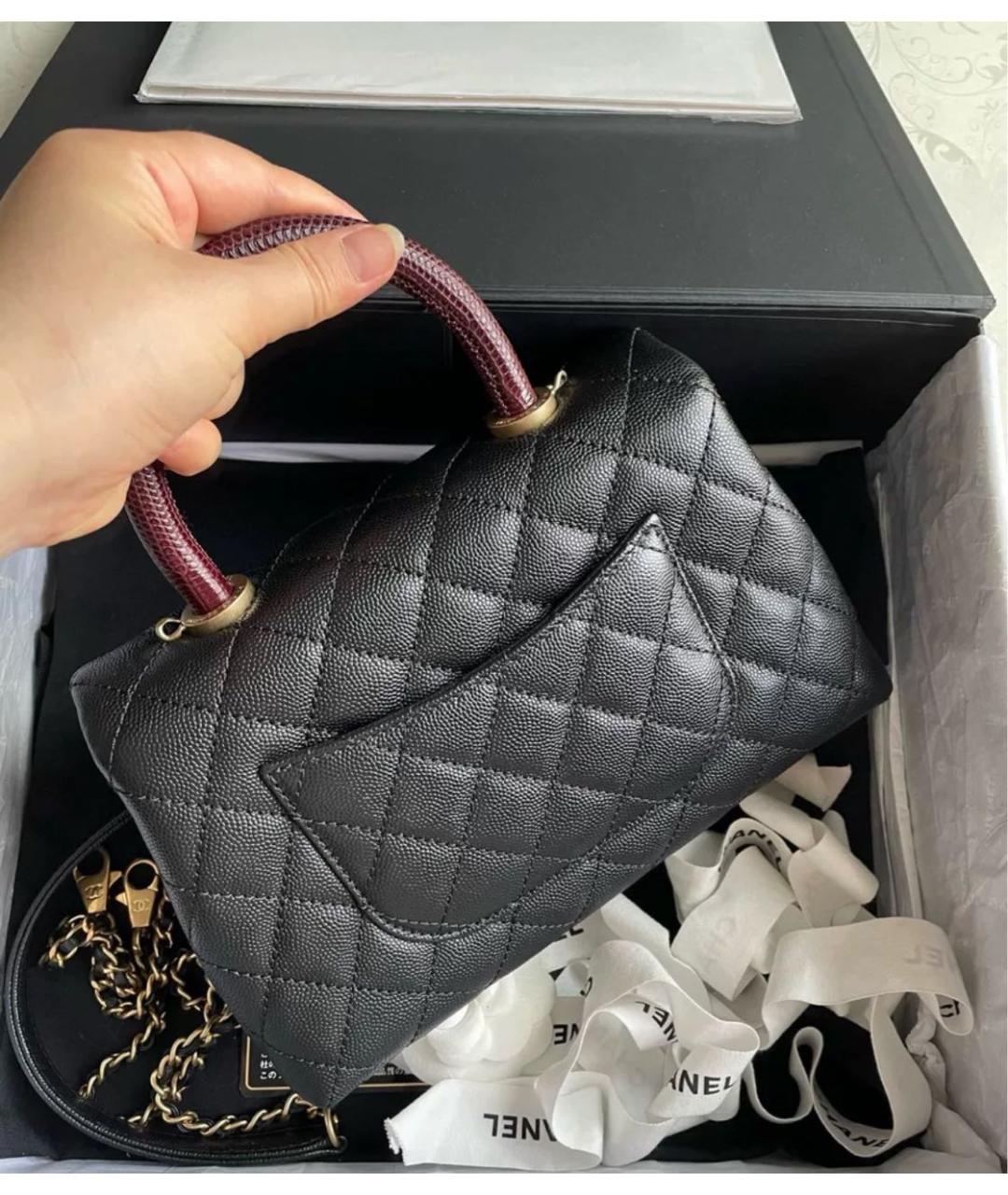 CHANEL Черная кожаная сумка через плечо, фото 3
