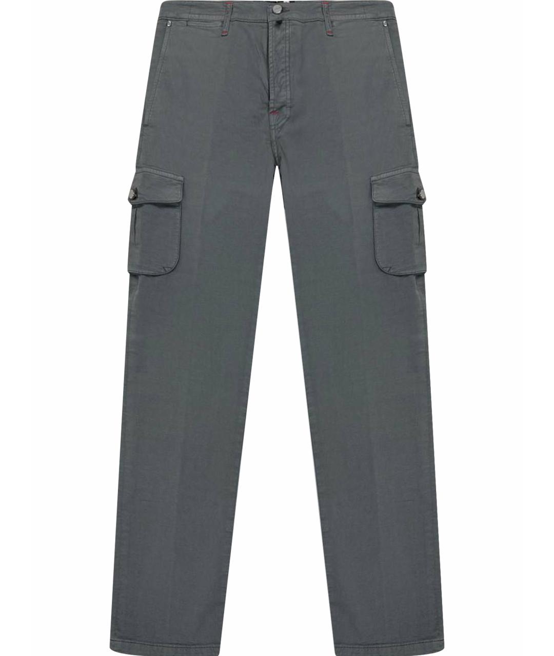 KITON Серые хлопковые повседневные брюки, фото 1