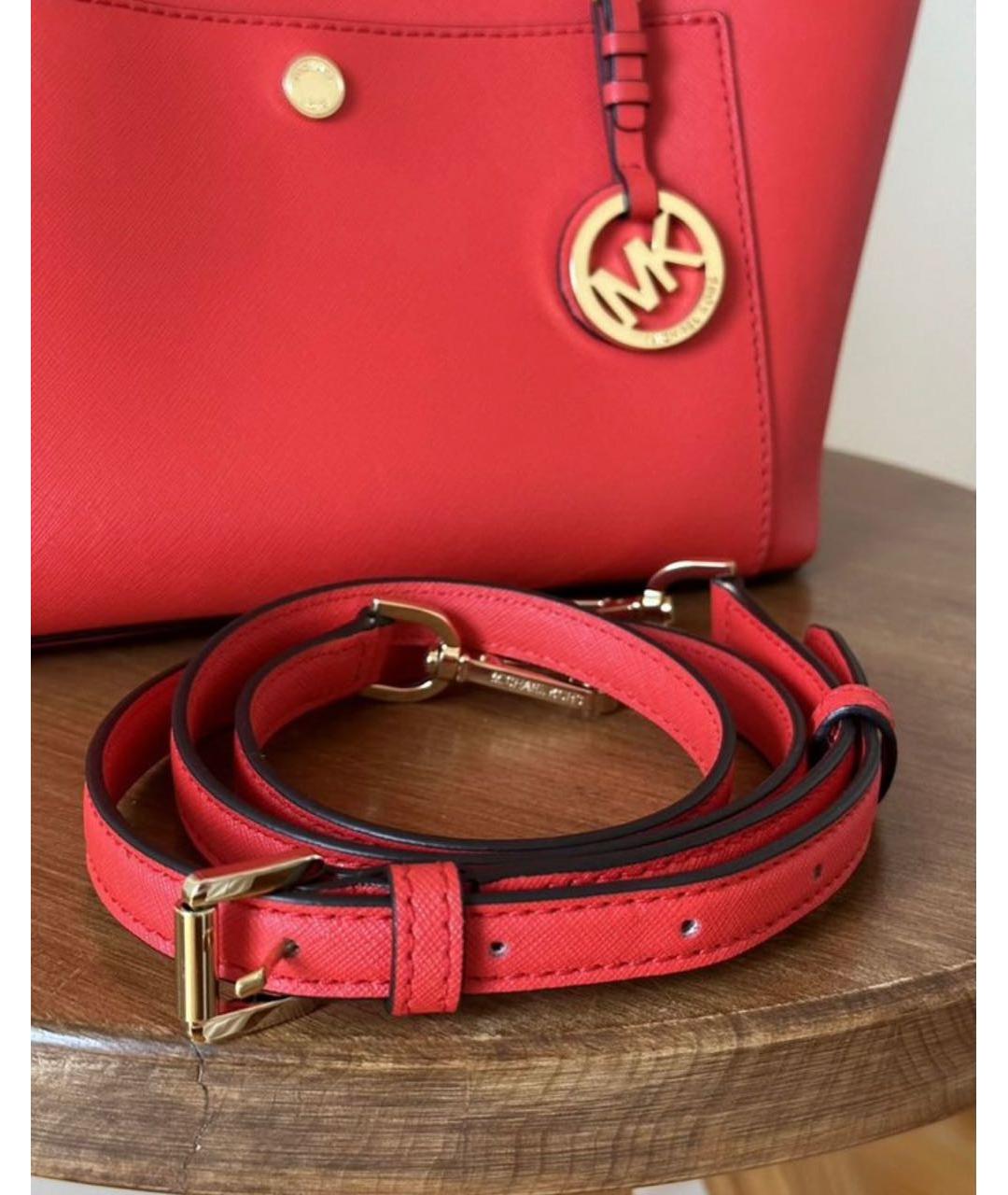 MICHAEL KORS Красная кожаная сумка тоут, фото 5