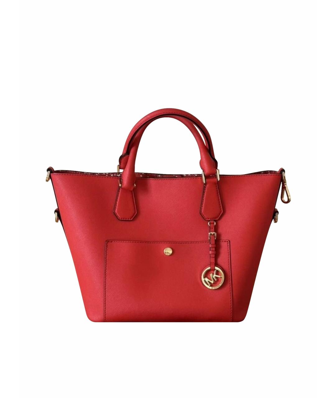 MICHAEL KORS Красная кожаная сумка тоут, фото 1
