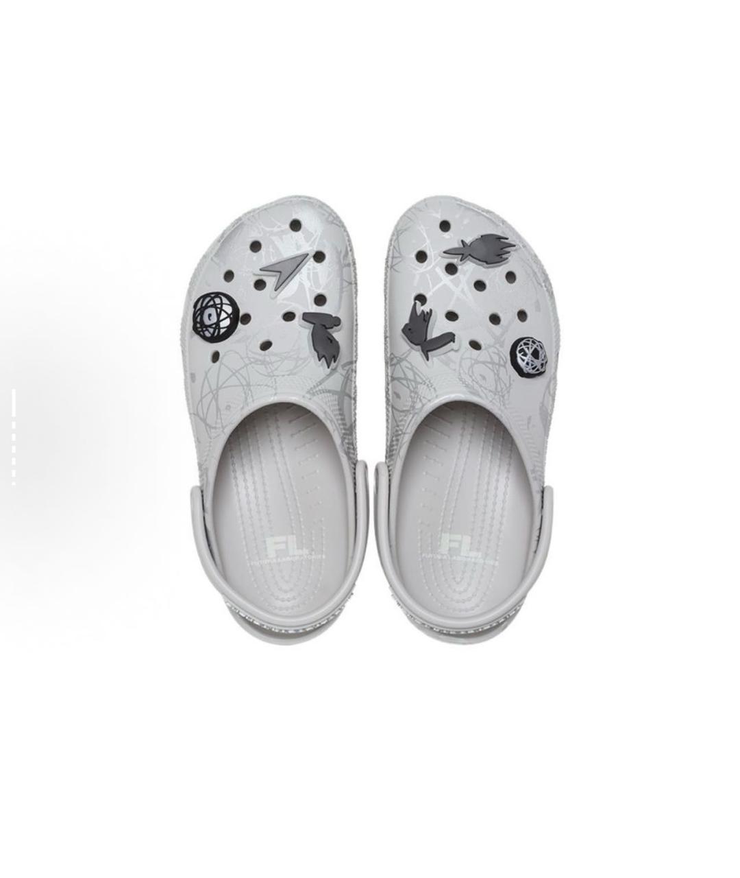 CROCS Серые резиновые шлепанцы, фото 3