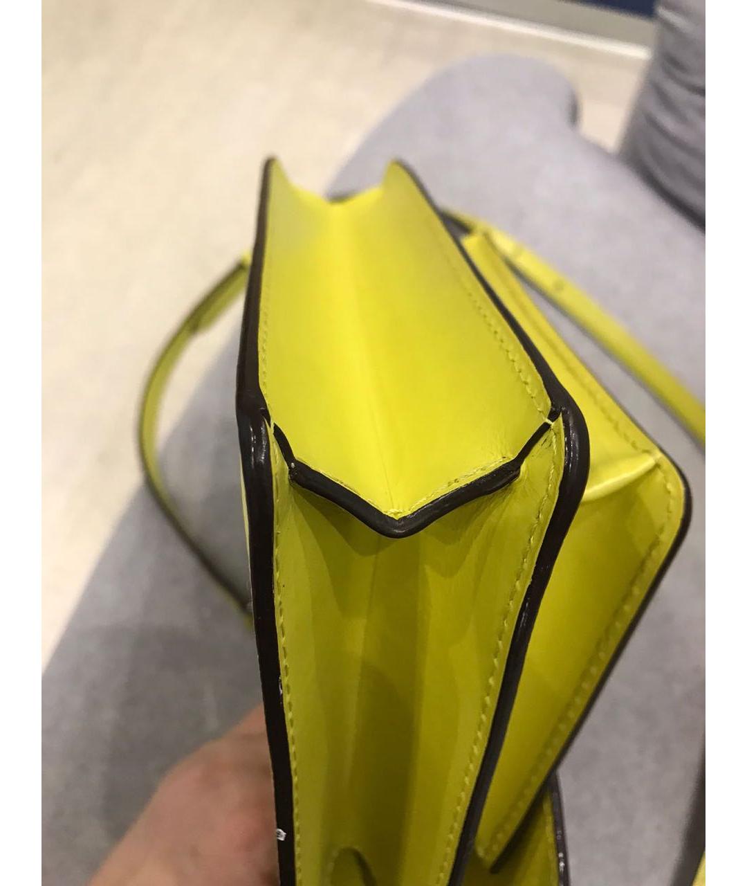 LOUIS VUITTON Желтая кожаная сумка через плечо, фото 4