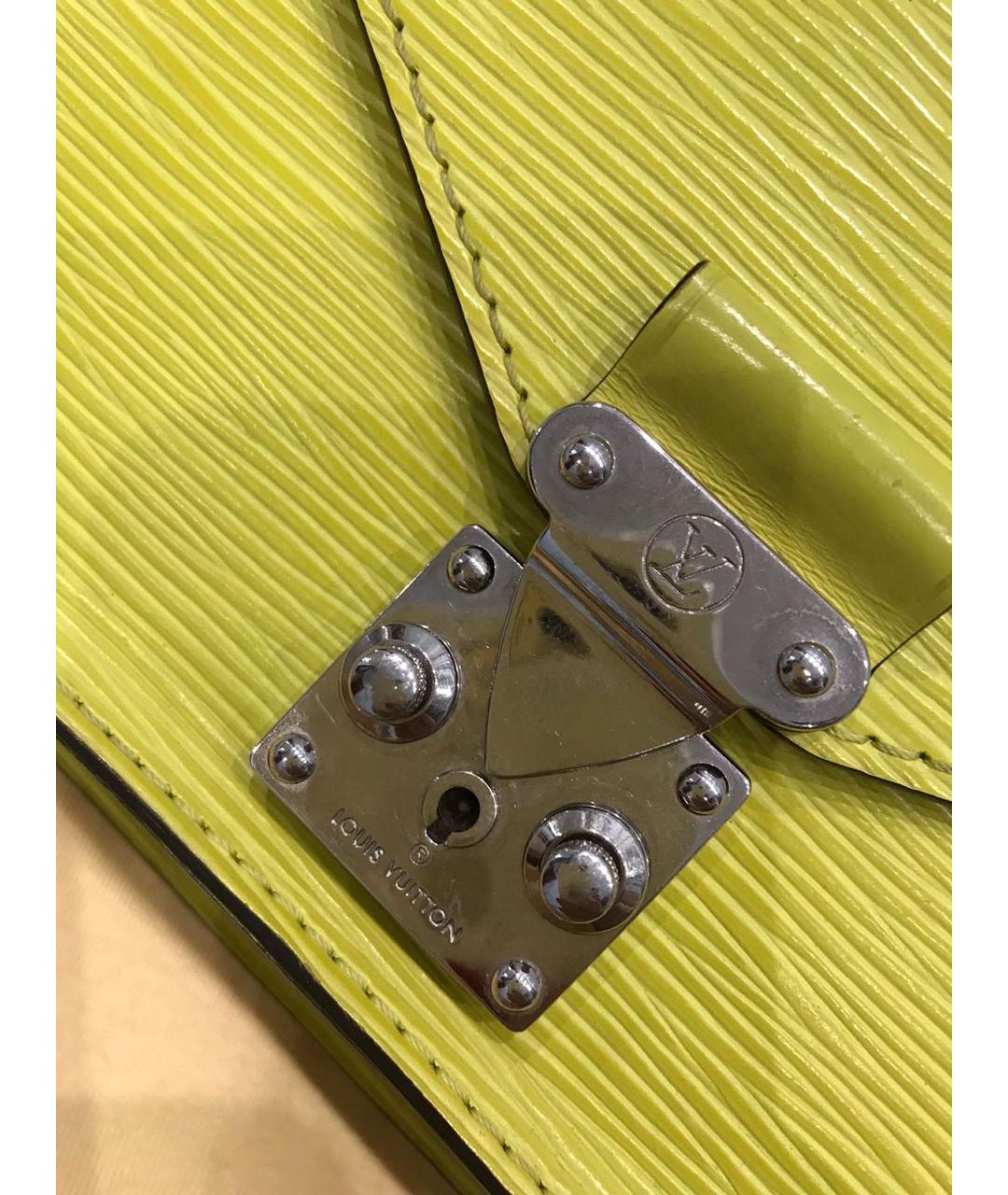 LOUIS VUITTON Желтая кожаная сумка через плечо, фото 5