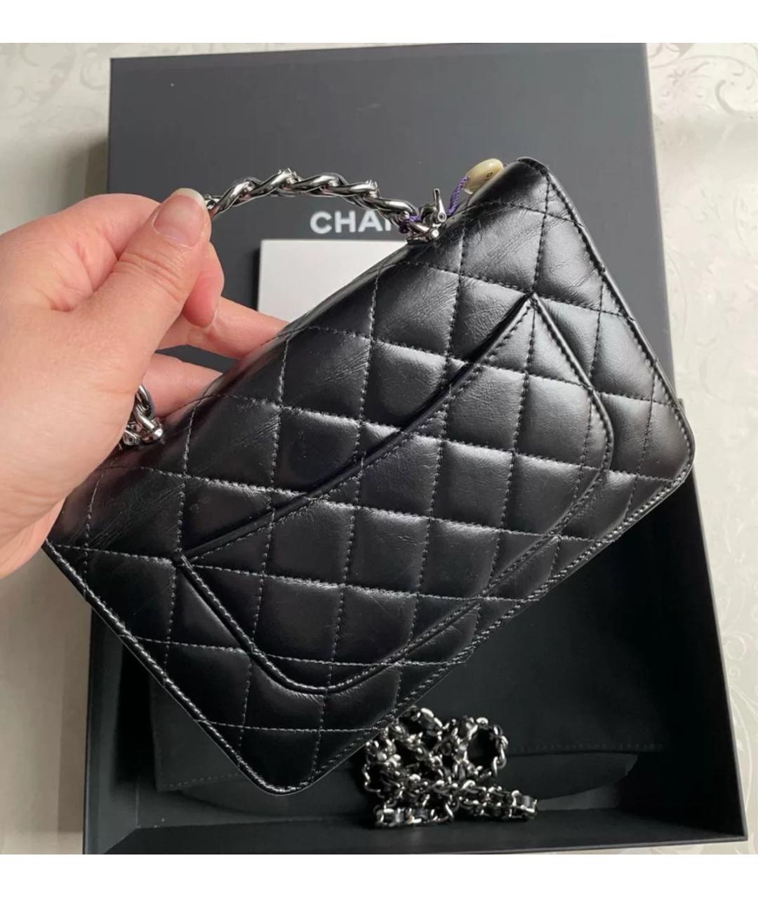 CHANEL Черная кожаная сумка через плечо, фото 3