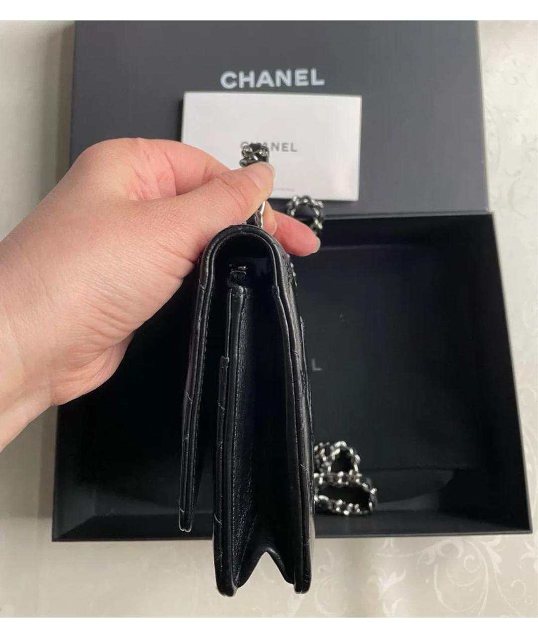 CHANEL Черная кожаная сумка через плечо, фото 4