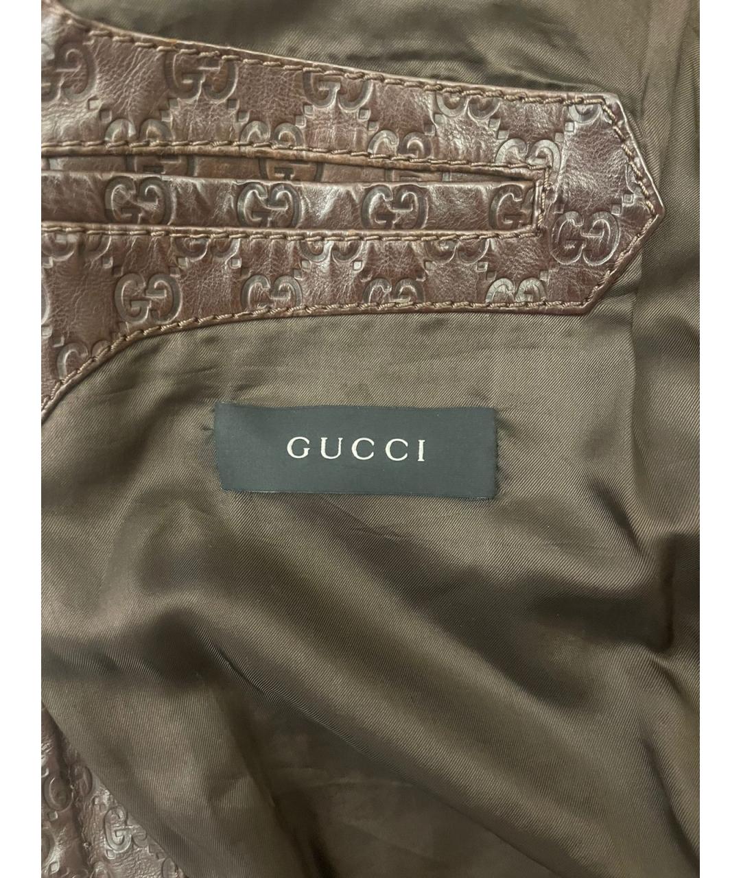 GUCCI Коричневая кожаная куртка, фото 5