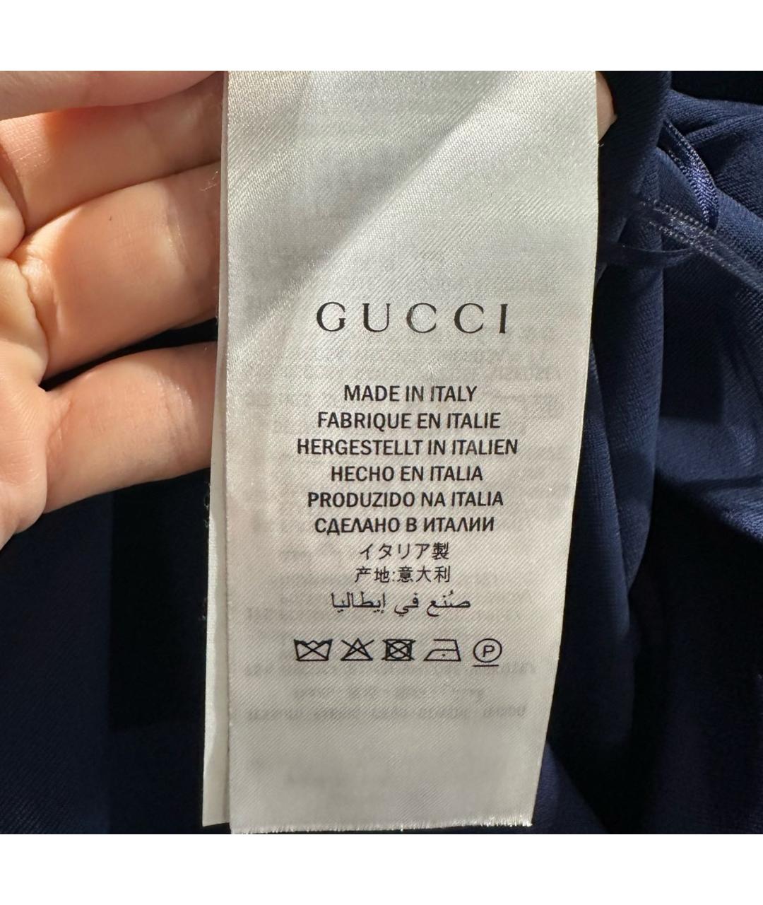 GUCCI Темно-синее вискозное повседневное платье, фото 4