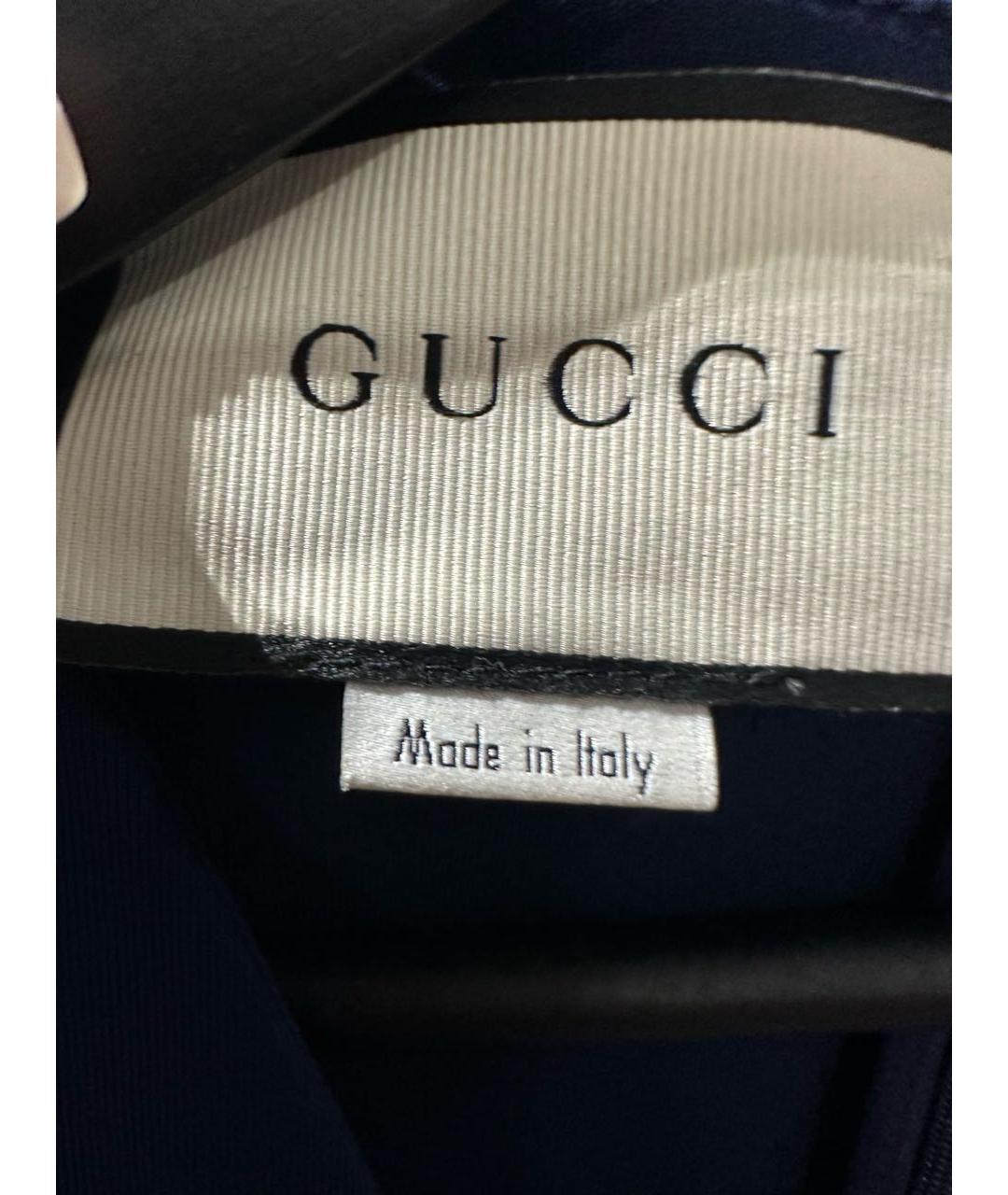 GUCCI Темно-синее вискозное повседневное платье, фото 3