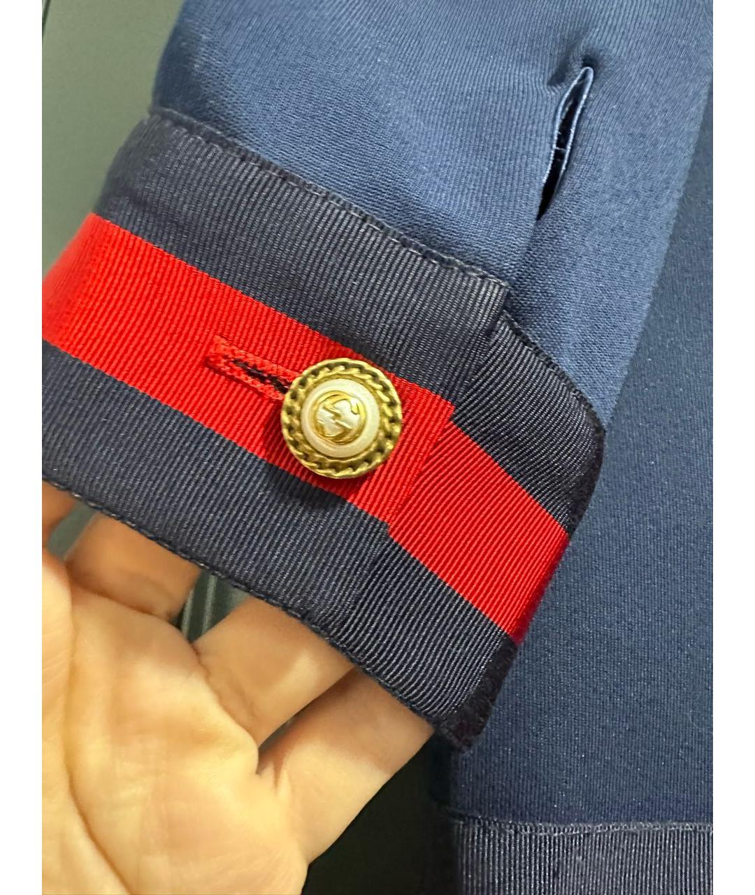 GUCCI Темно-синее вискозное повседневное платье, фото 5