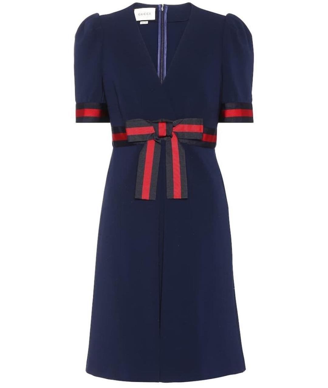 GUCCI Темно-синее вискозное повседневное платье, фото 1