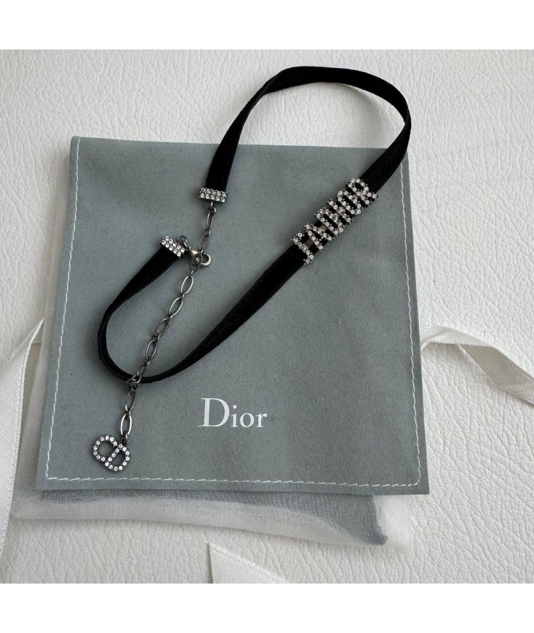 CHRISTIAN DIOR Черный бархатный чокер, фото 4