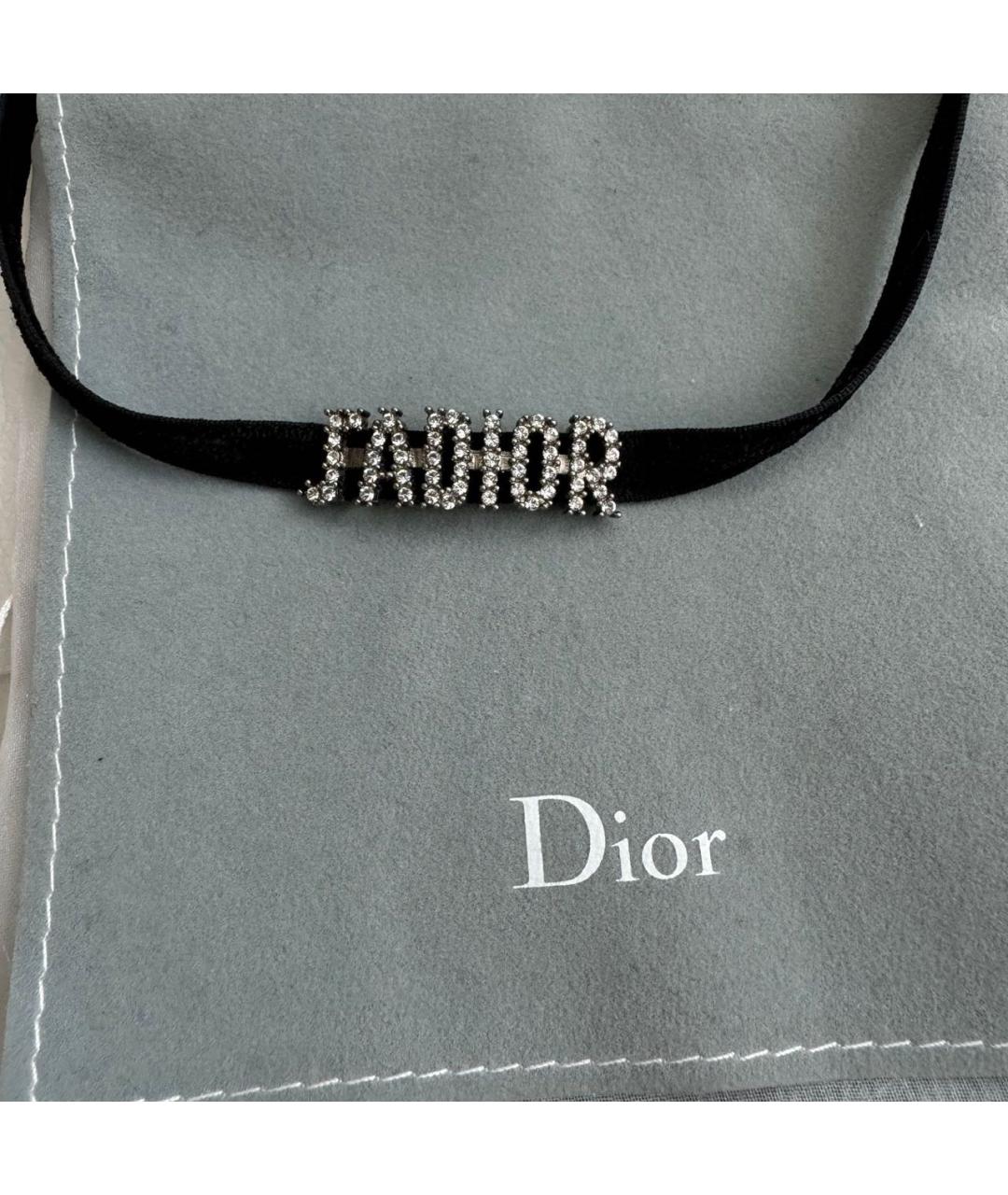 CHRISTIAN DIOR Черный бархатный чокер, фото 5