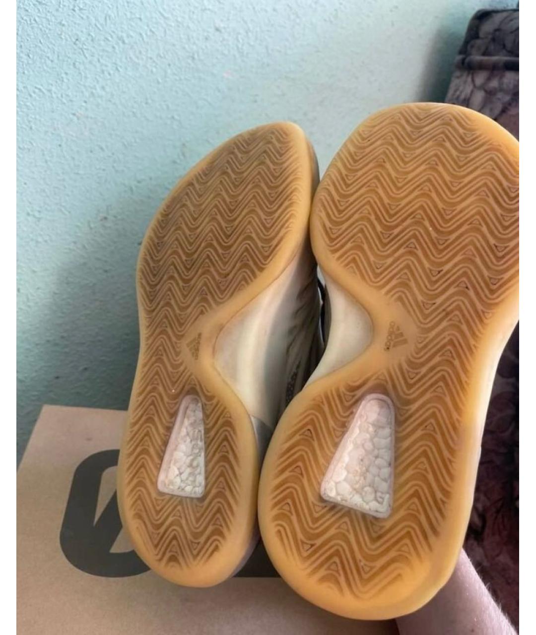 ADIDAS YEEZY Серебряные текстильные высокие кроссовки / кеды, фото 6