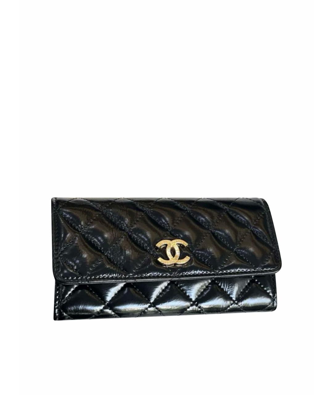 CHANEL Черный кожаный кошелек, фото 1