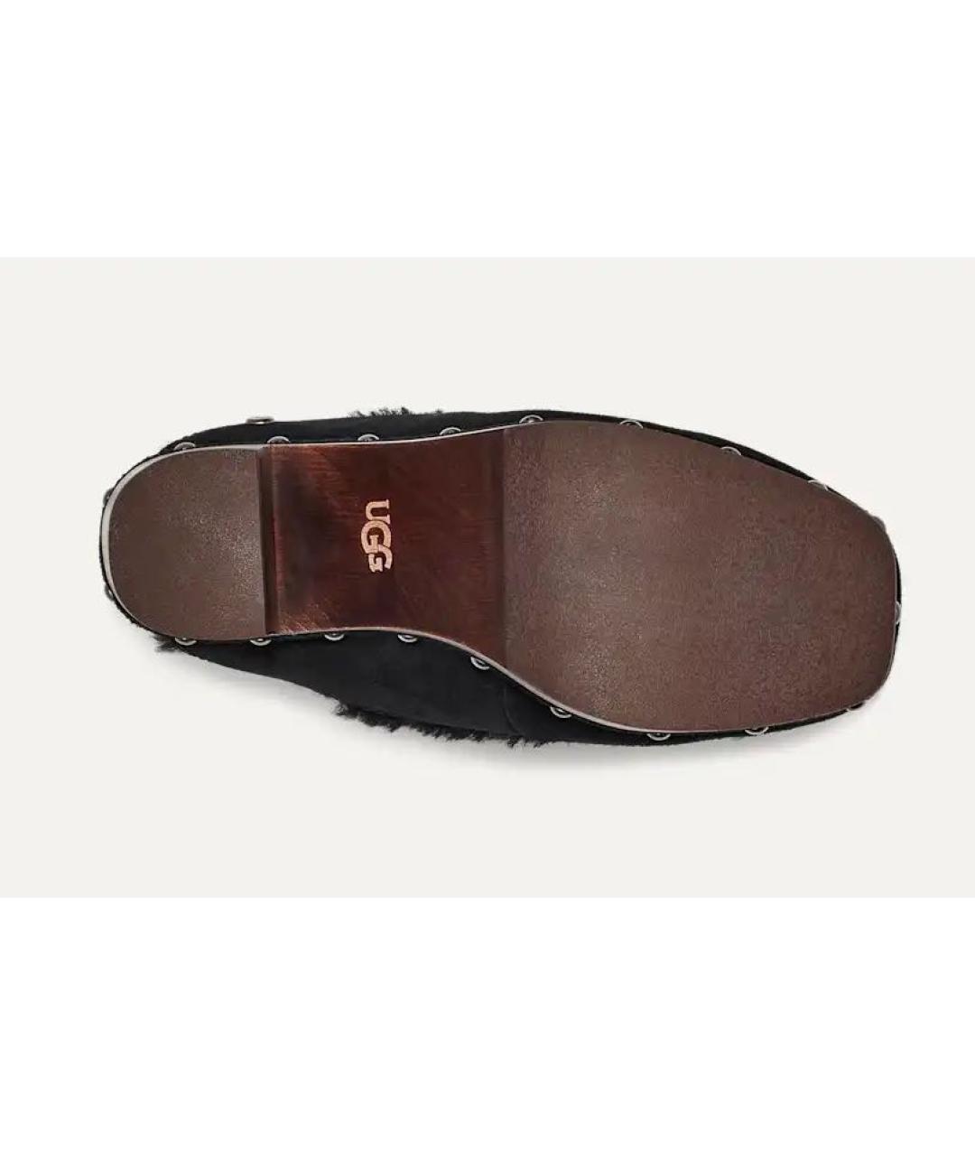 UGG AUSTRALIA Черные замшевые сабо, фото 3