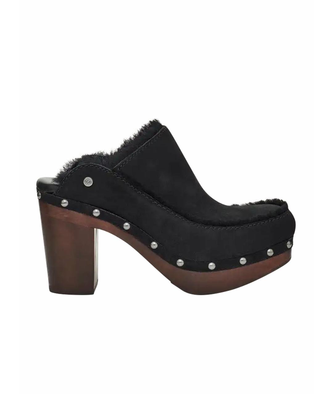 UGG AUSTRALIA Черные замшевые сабо, фото 1