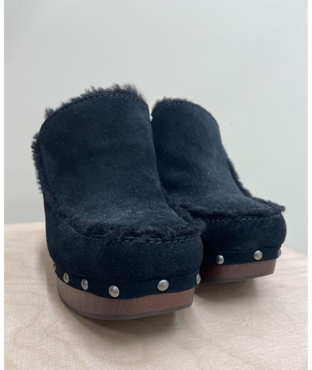 UGG AUSTRALIA Черные замшевые сабо, фото 5