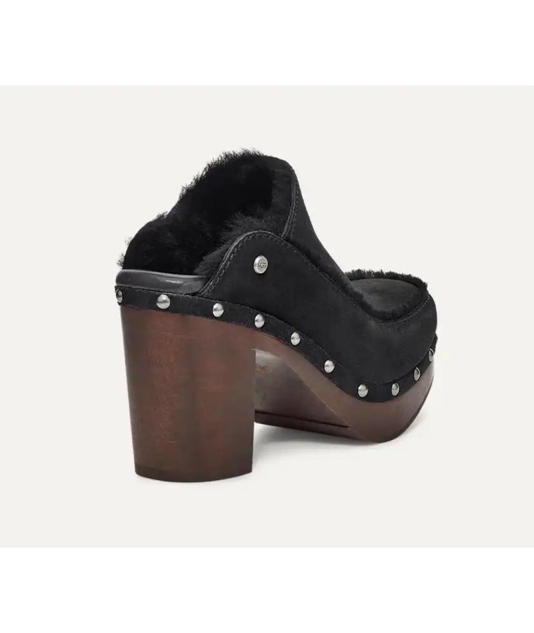 UGG AUSTRALIA Черные замшевые сабо, фото 2