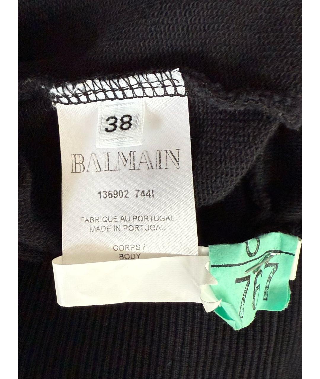 BALMAIN Черный хлопковый джемпер / свитер, фото 4