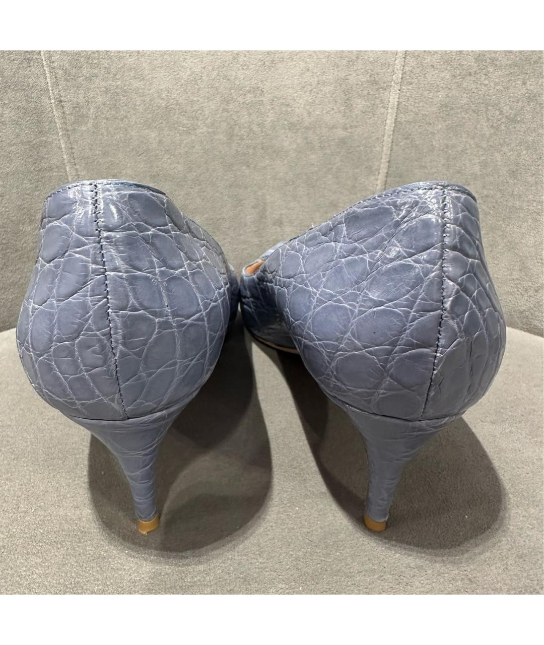 EMPORIO ARMANI Голубые туфли из экзотической кожи, фото 3