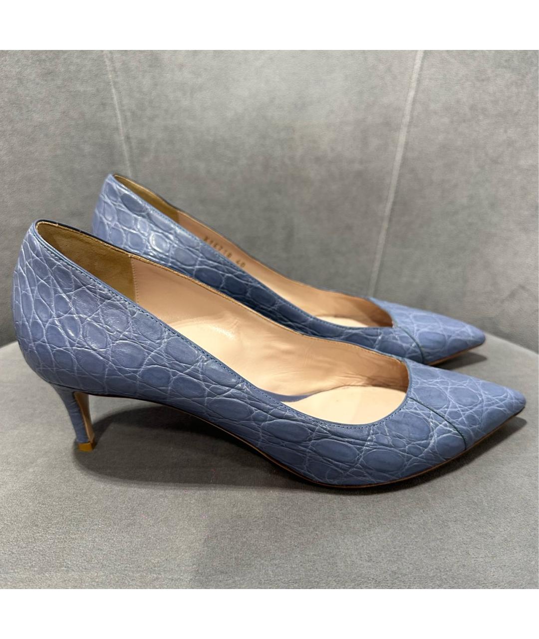 EMPORIO ARMANI Голубые туфли из экзотической кожи, фото 6