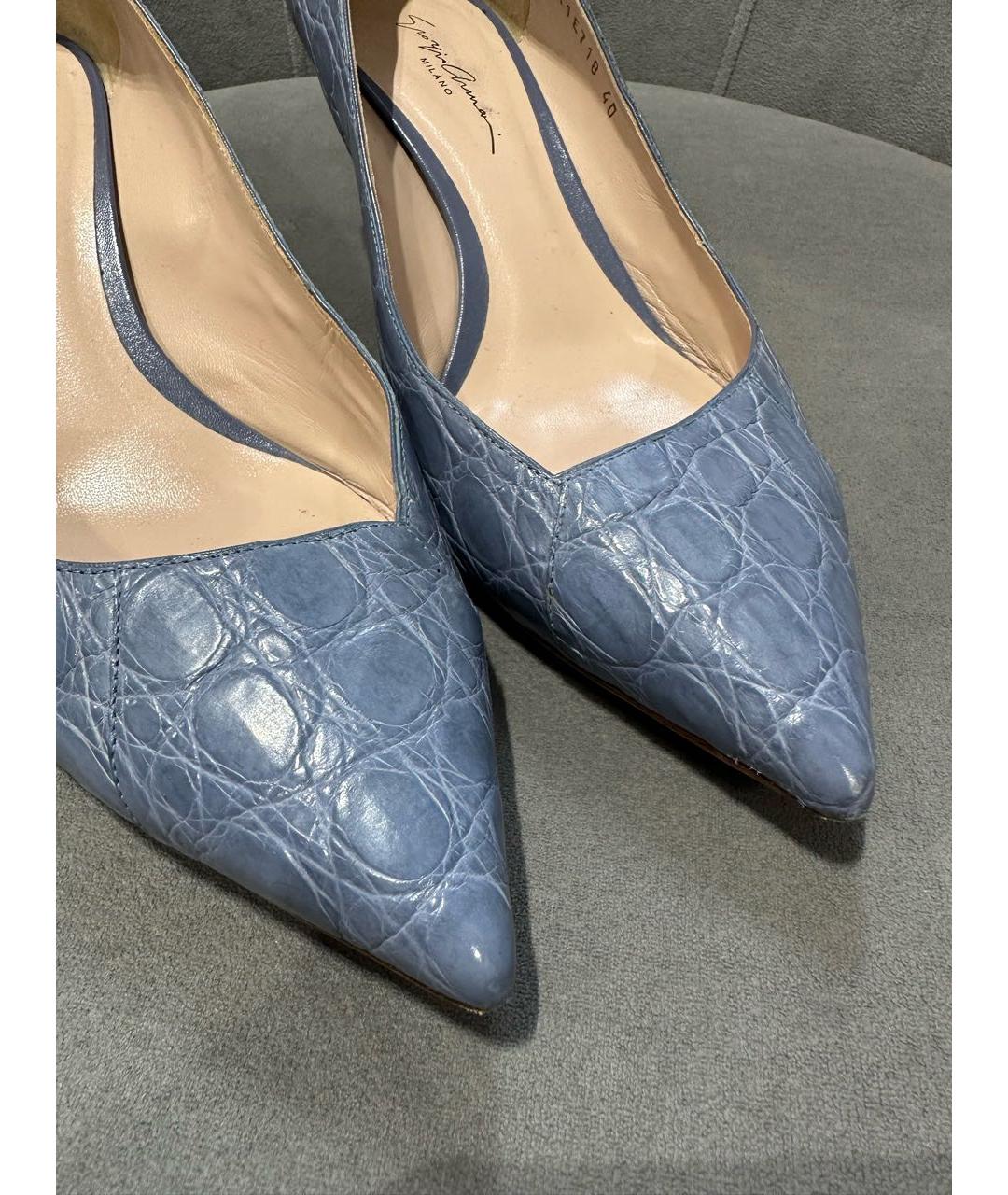 EMPORIO ARMANI Голубые туфли из экзотической кожи, фото 5