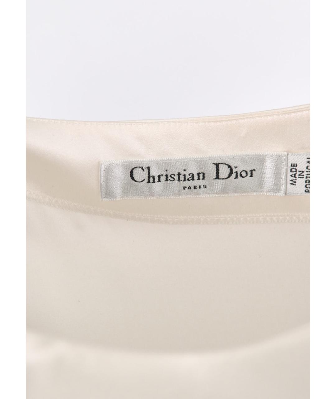 CHRISTIAN DIOR Белая шелковая блузы, фото 3