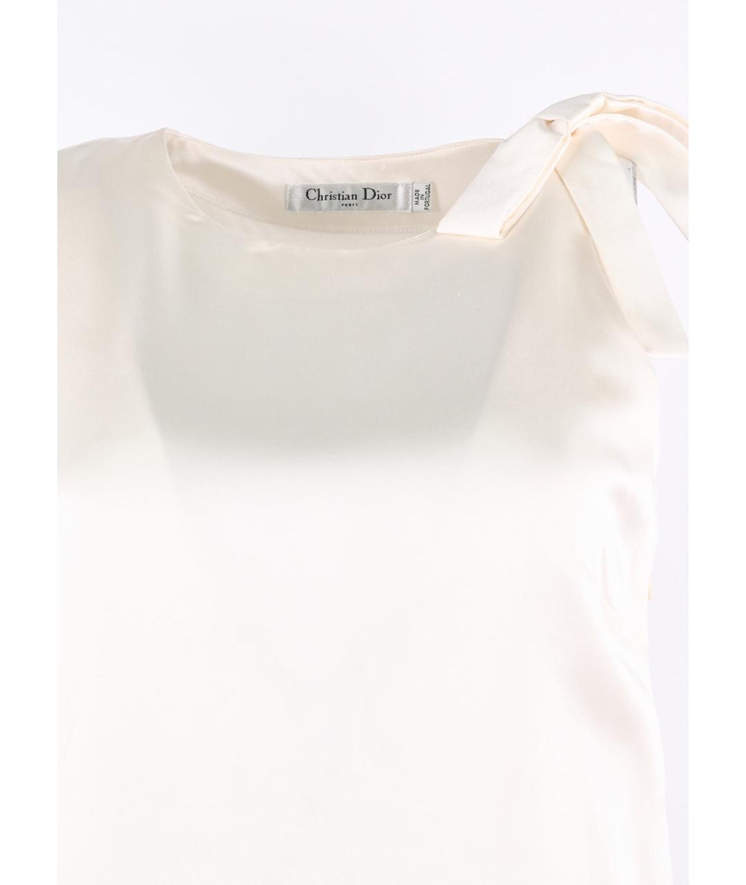 CHRISTIAN DIOR Белая шелковая блузы, фото 4