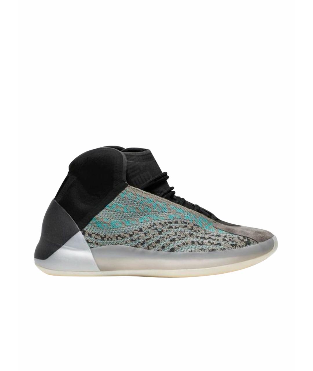 ADIDAS YEEZY Серые текстильные высокие кроссовки / кеды, фото 1