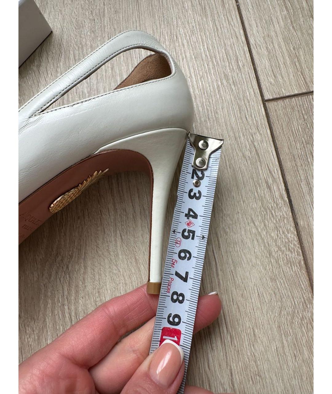 AQUAZZURA Белые кожаные туфли, фото 7