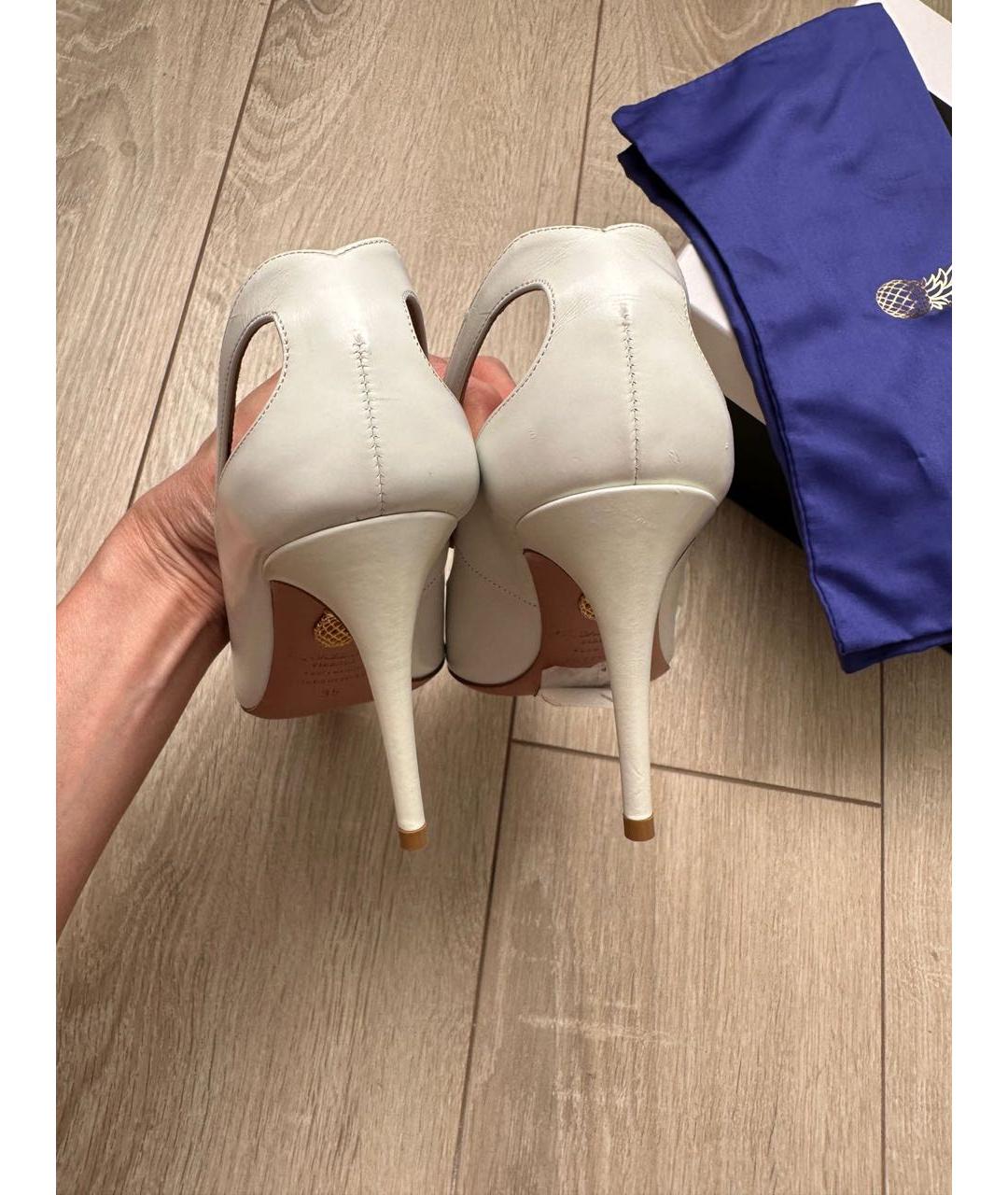 AQUAZZURA Белые кожаные туфли, фото 5