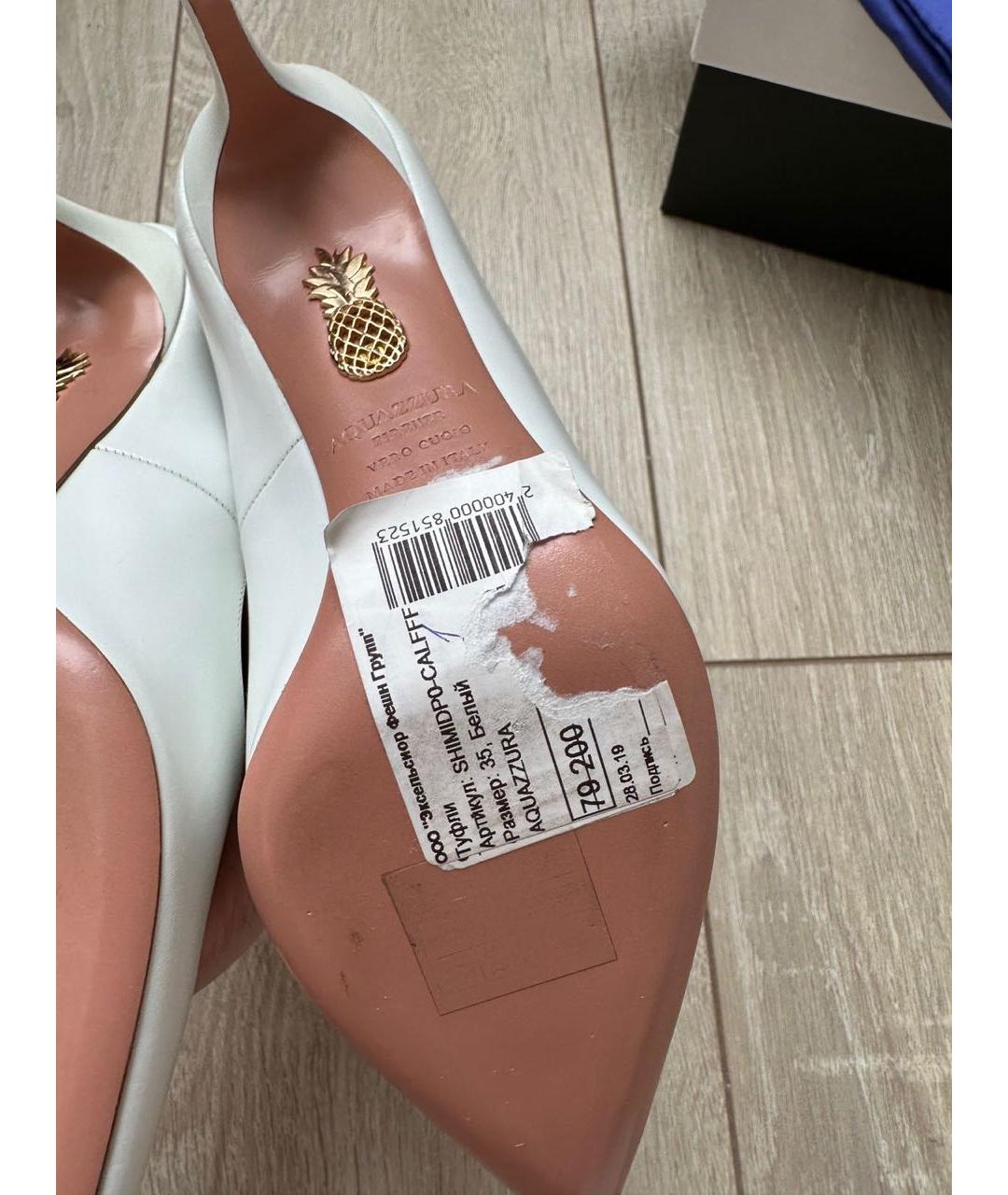 AQUAZZURA Белые кожаные туфли, фото 6