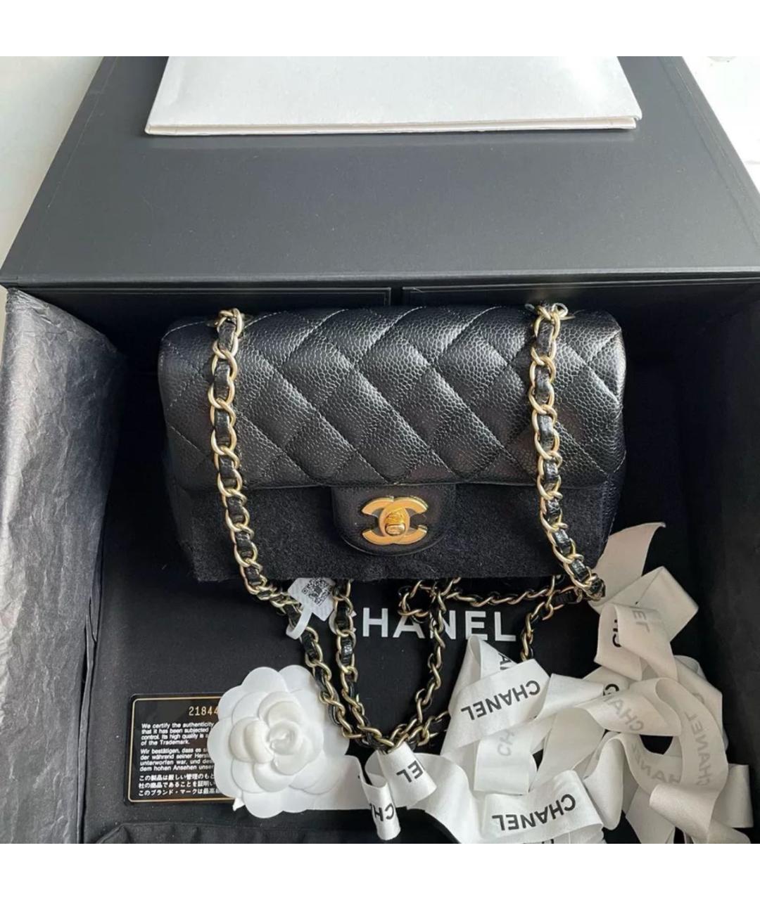 CHANEL Черная кожаная сумка через плечо, фото 7