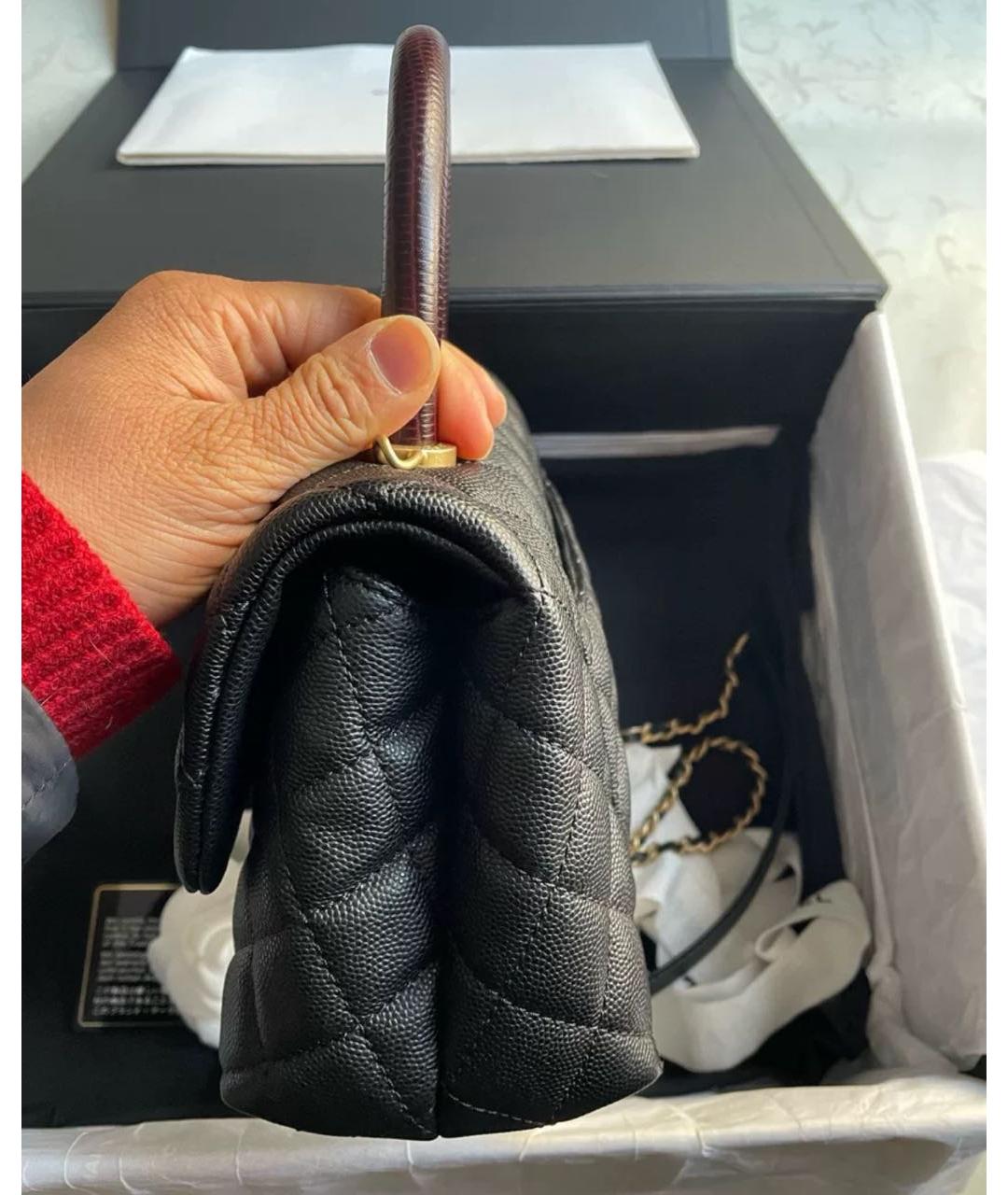 CHANEL Черная кожаная сумка через плечо, фото 4