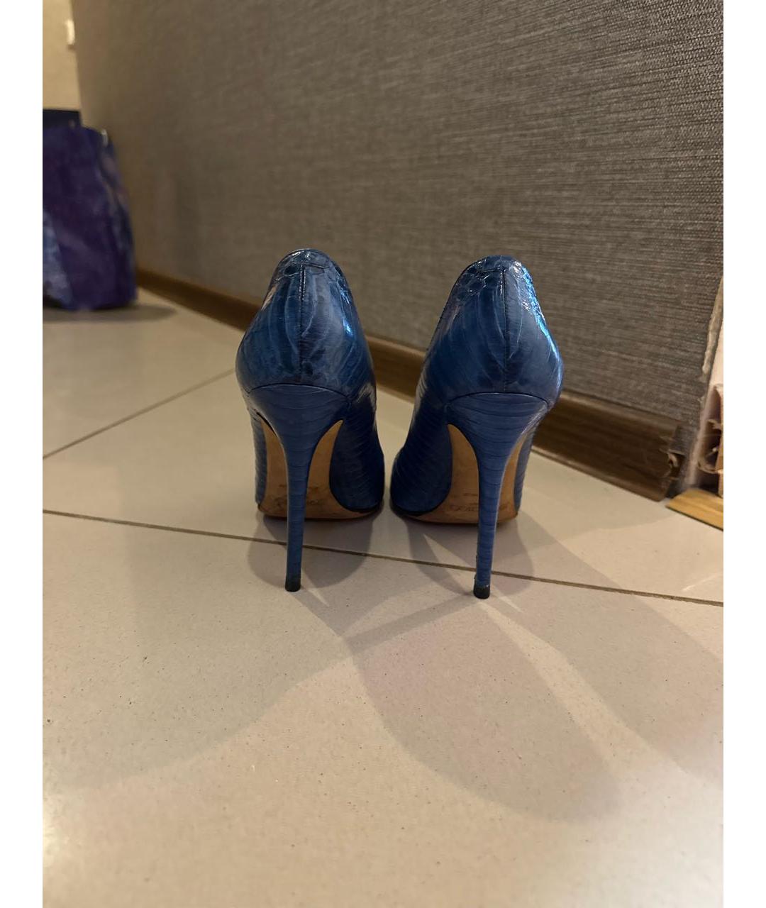 JIMMY CHOO Синие кожаные туфли, фото 4