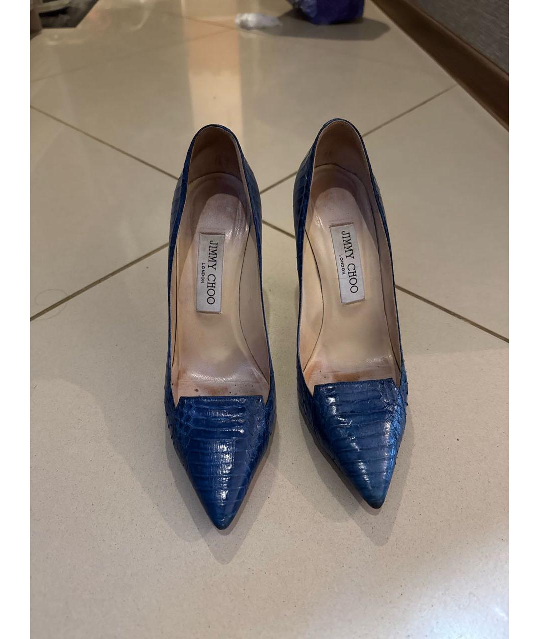 JIMMY CHOO Синие кожаные туфли, фото 3