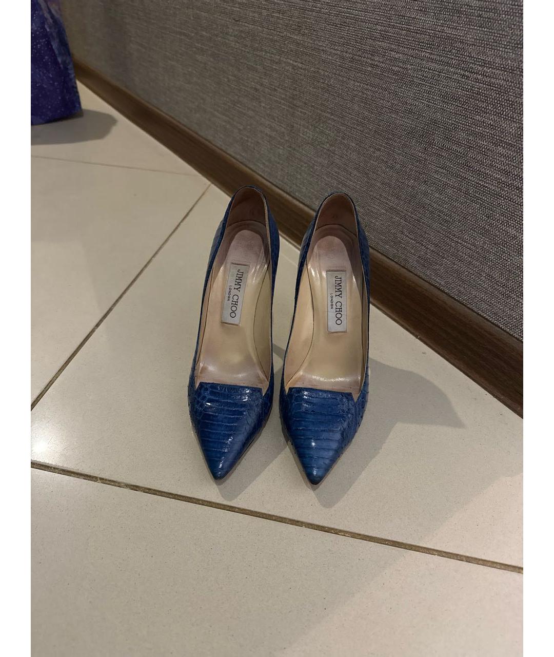 JIMMY CHOO Синие кожаные туфли, фото 2