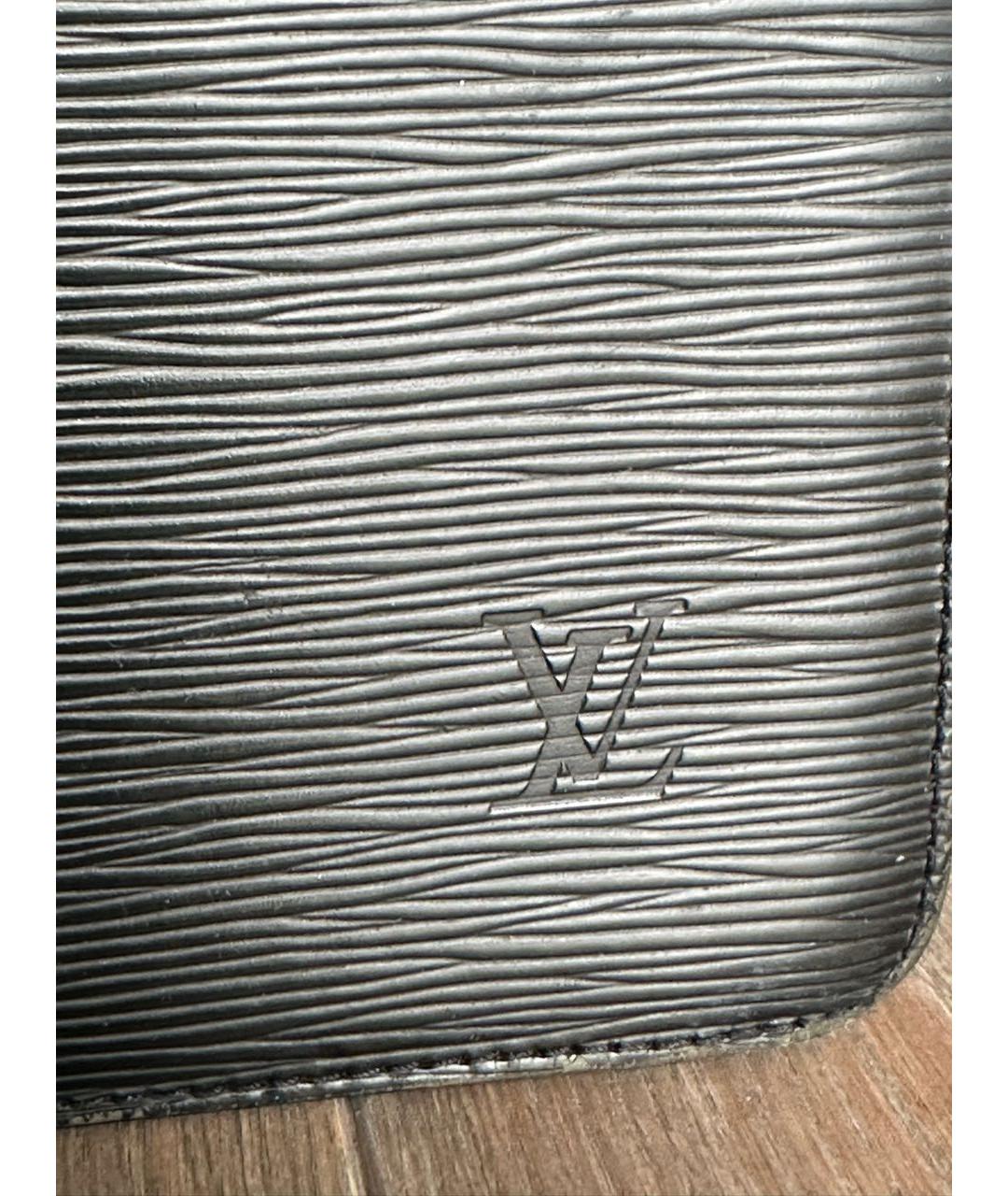 LOUIS VUITTON Черный кожаный портфель, фото 3