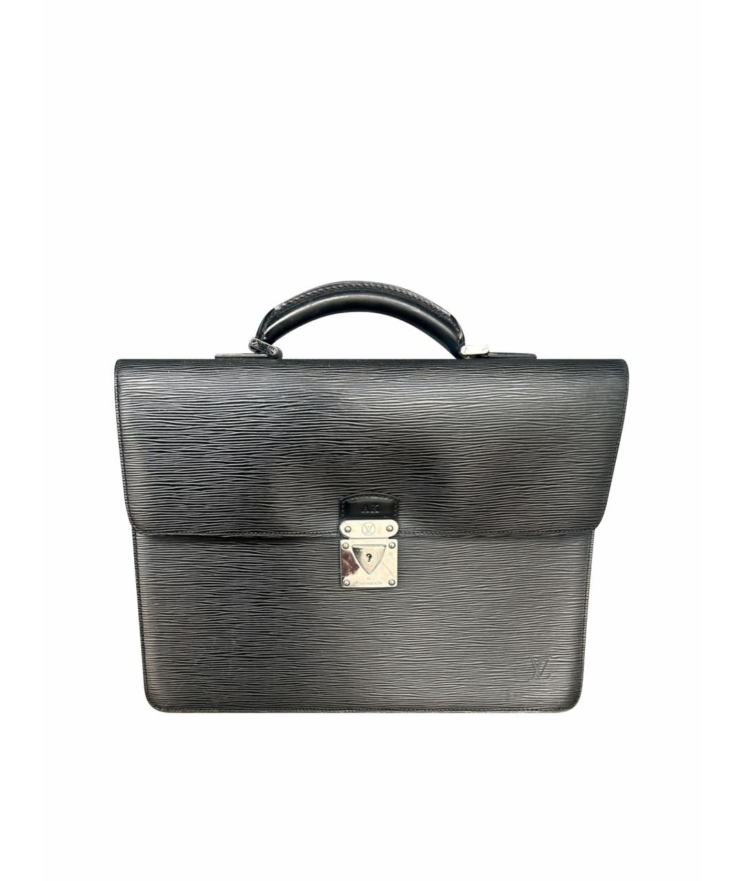 LOUIS VUITTON Черный кожаный портфель, фото 1