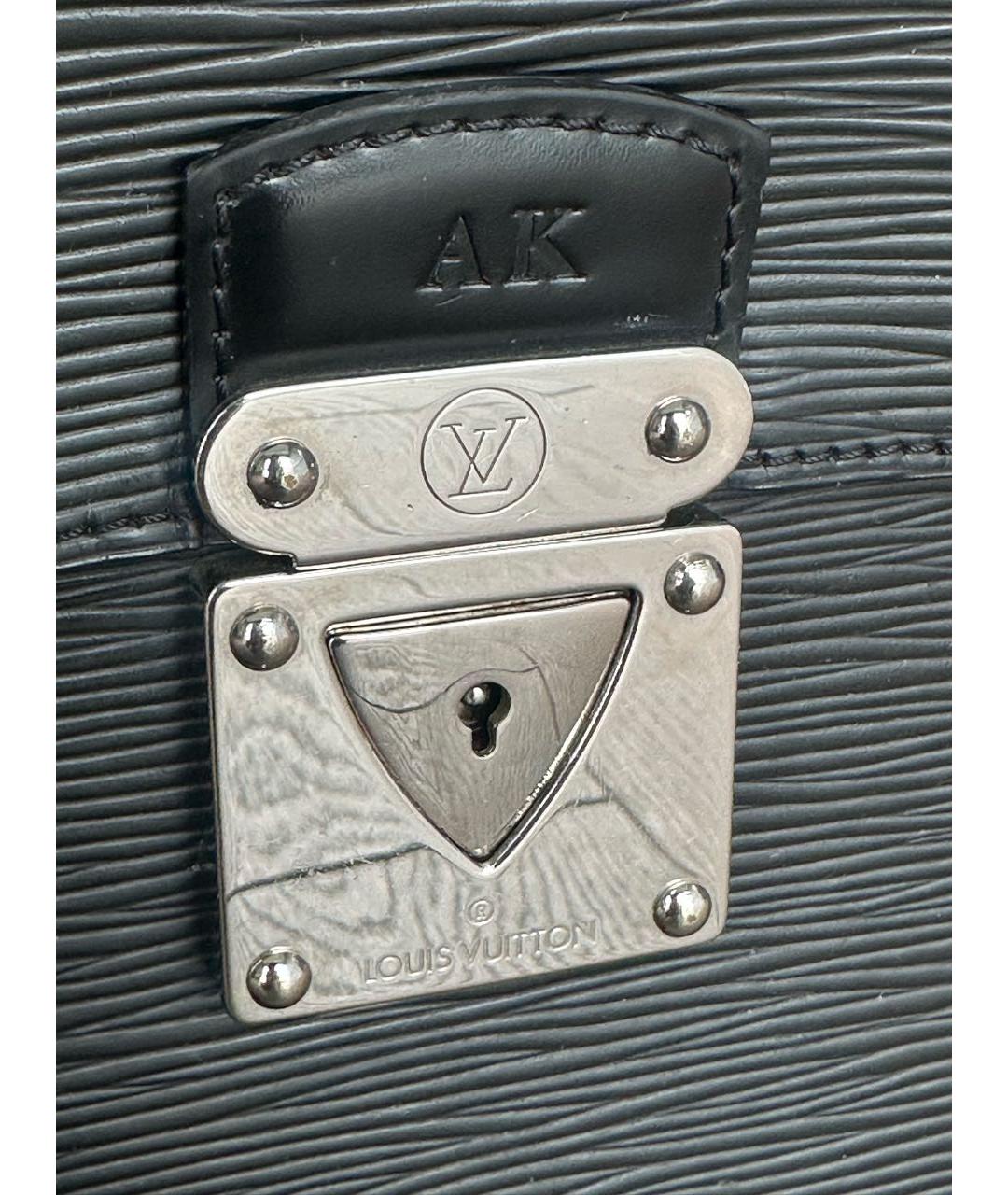 LOUIS VUITTON Черный кожаный портфель, фото 2