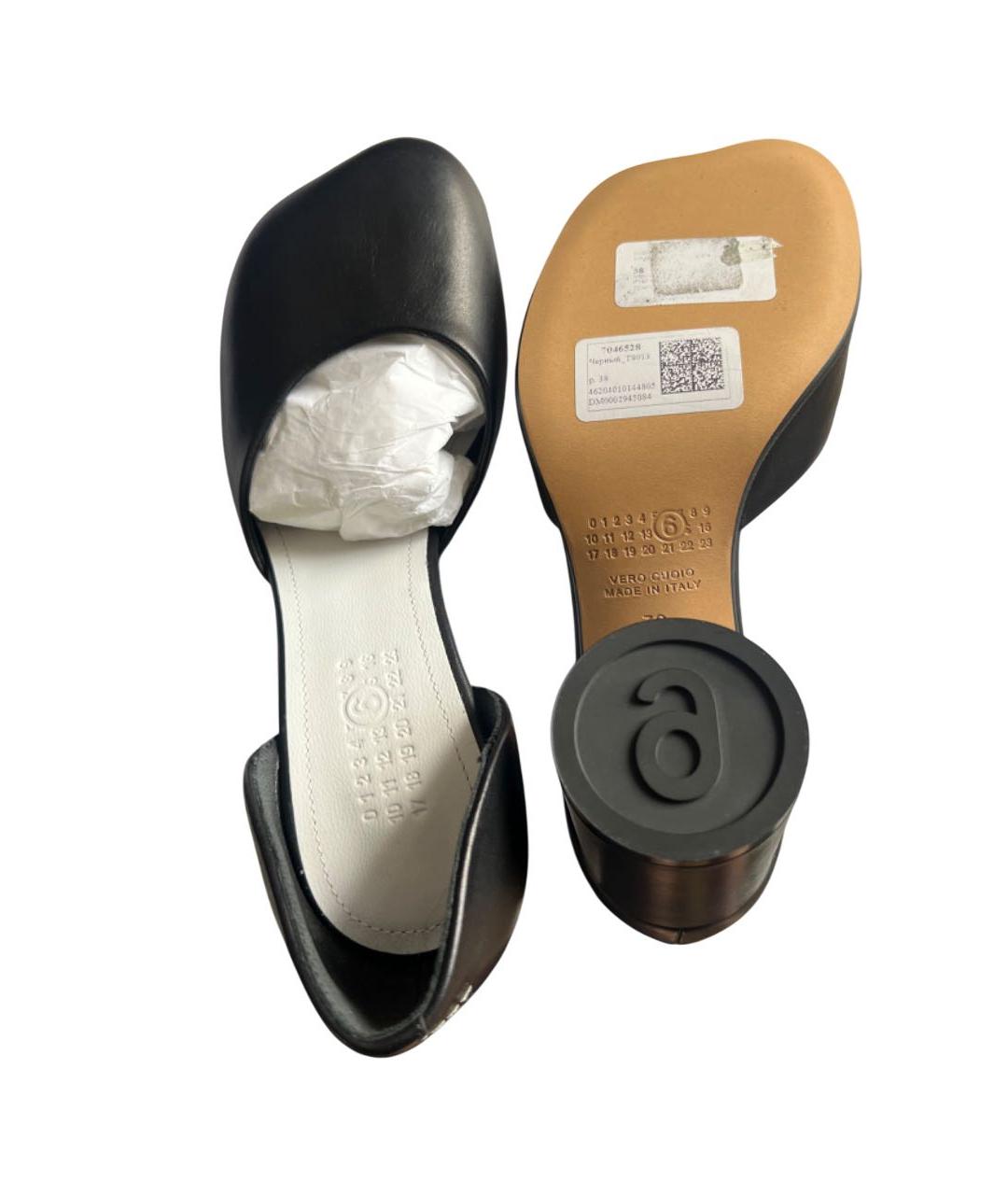 MM6 MAISON MARGIELA Черные кожаные туфли, фото 2
