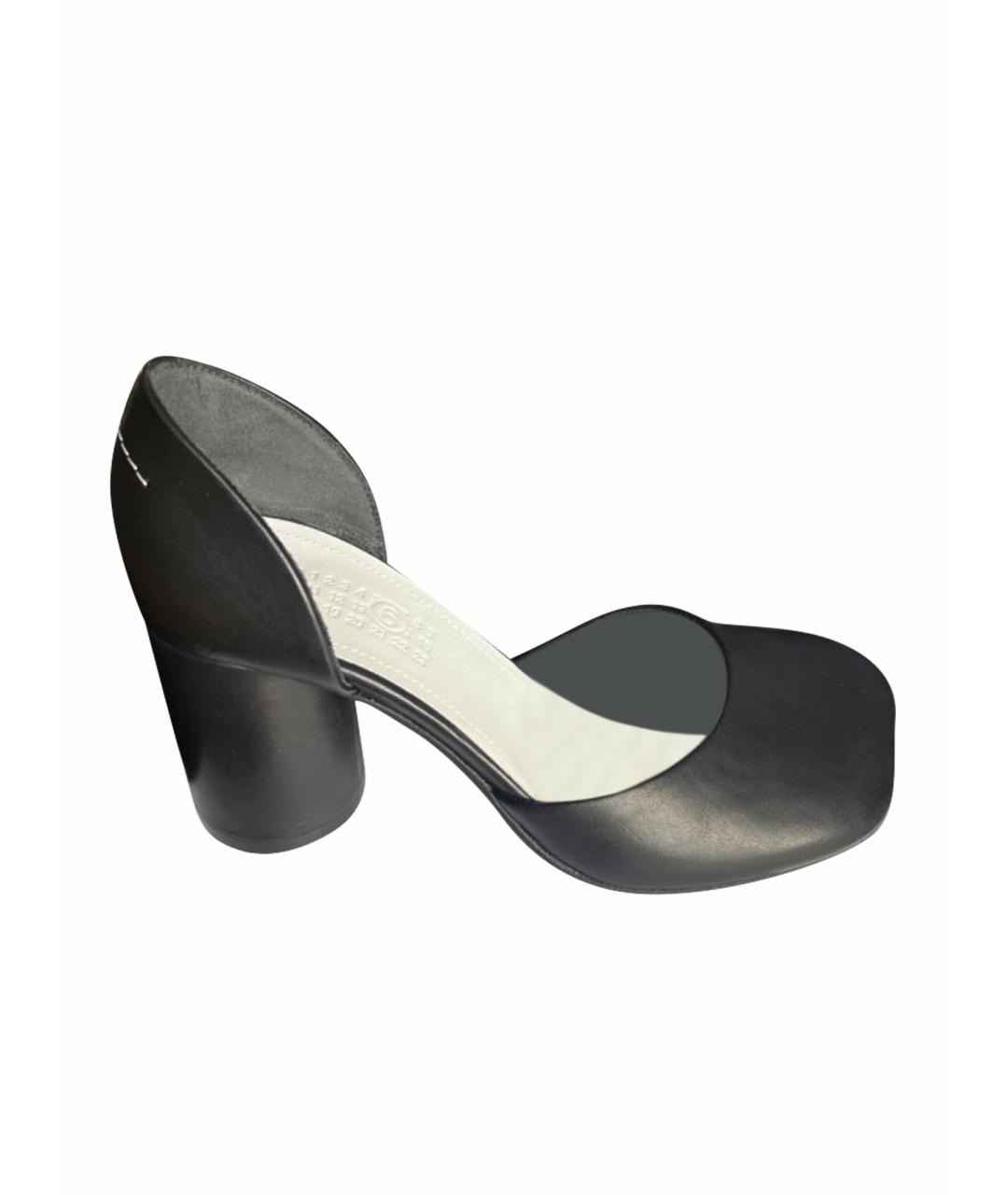 MM6 MAISON MARGIELA Черные кожаные туфли, фото 1