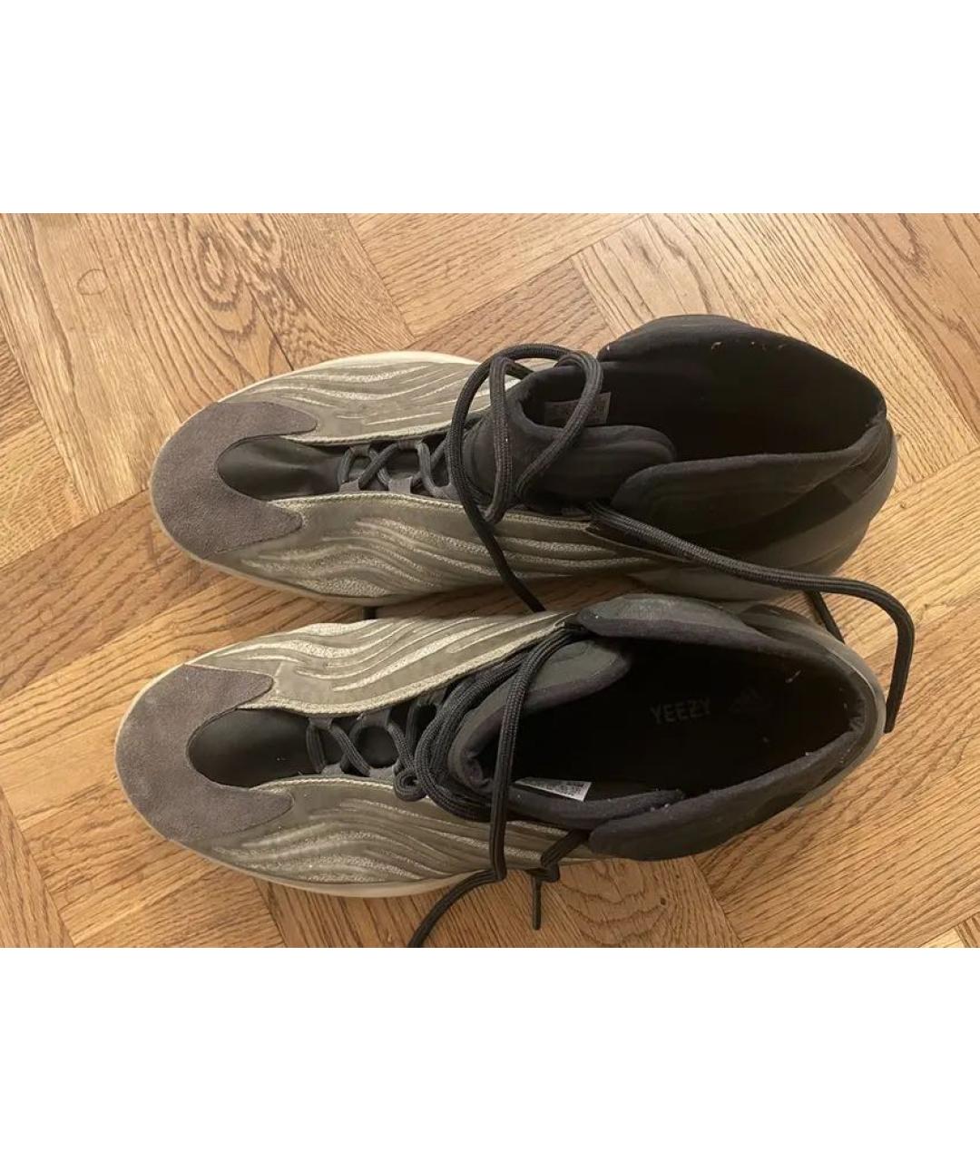 ADIDAS YEEZY Серые текстильные высокие кроссовки / кеды, фото 4